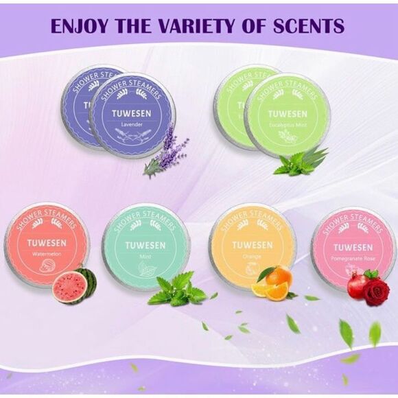 TUWESEN - NWT Natural Essential Oil Shower Steamers Aromatherapy Spa Kit 8 Pcs. - Picture 3 of 8